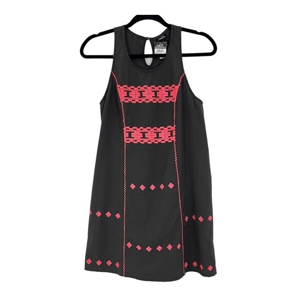 Rue 21 Womens Size Small Gray Pink Embroidered Tank Dress - Picture 1 of 4
